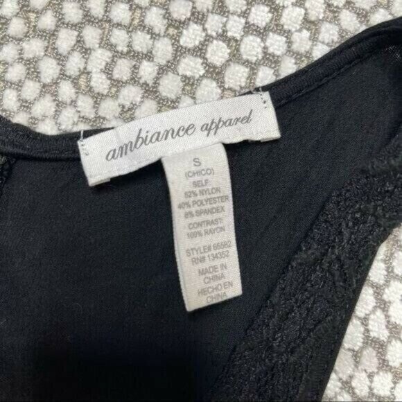 Ambiance Apparel Black Lace Sleeveless Top Size S - Picture 4 of 7